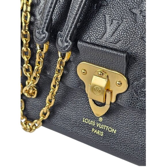 LOUIS VUITTON Vavin PM Black Monogram Empreinte Leather Chain Bag Shoulder EUC - Picture 13 of 16